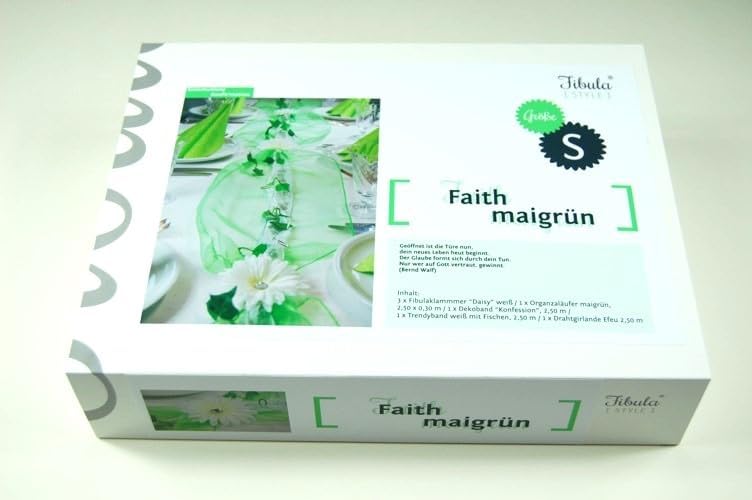 Fibula [Style]® Komplettpaket "Faith" maigrün Grösse S Komplette Tischdekoration für ca 8 - 10 Perso