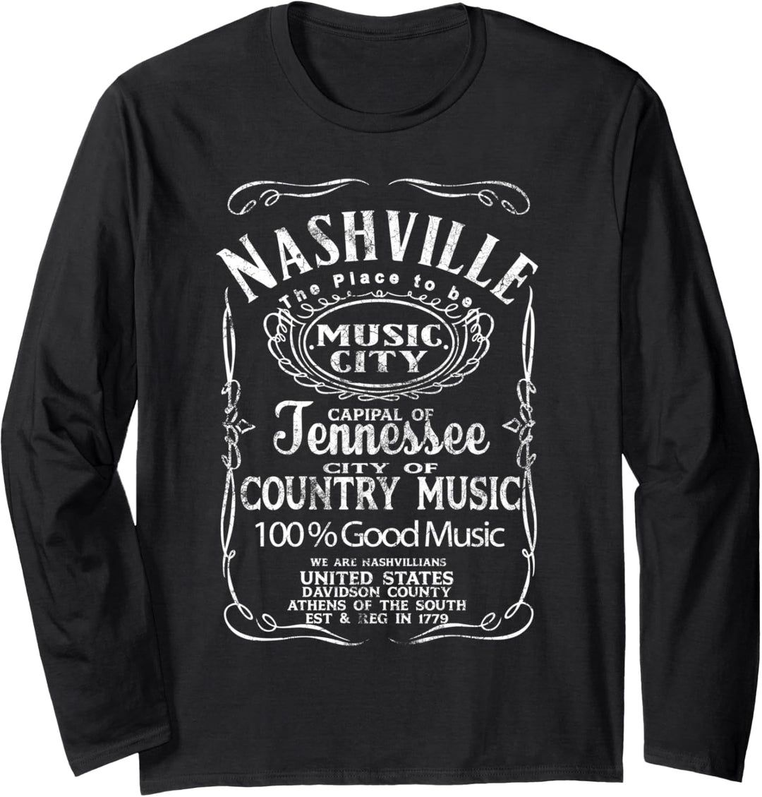 Nashville Tennessee Country und Western Musik United States Langarmshirt