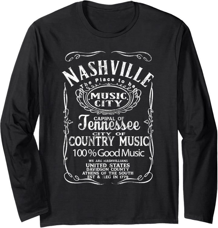 Nashville Tennessee Country und Western Musik United States Langarmshirt
