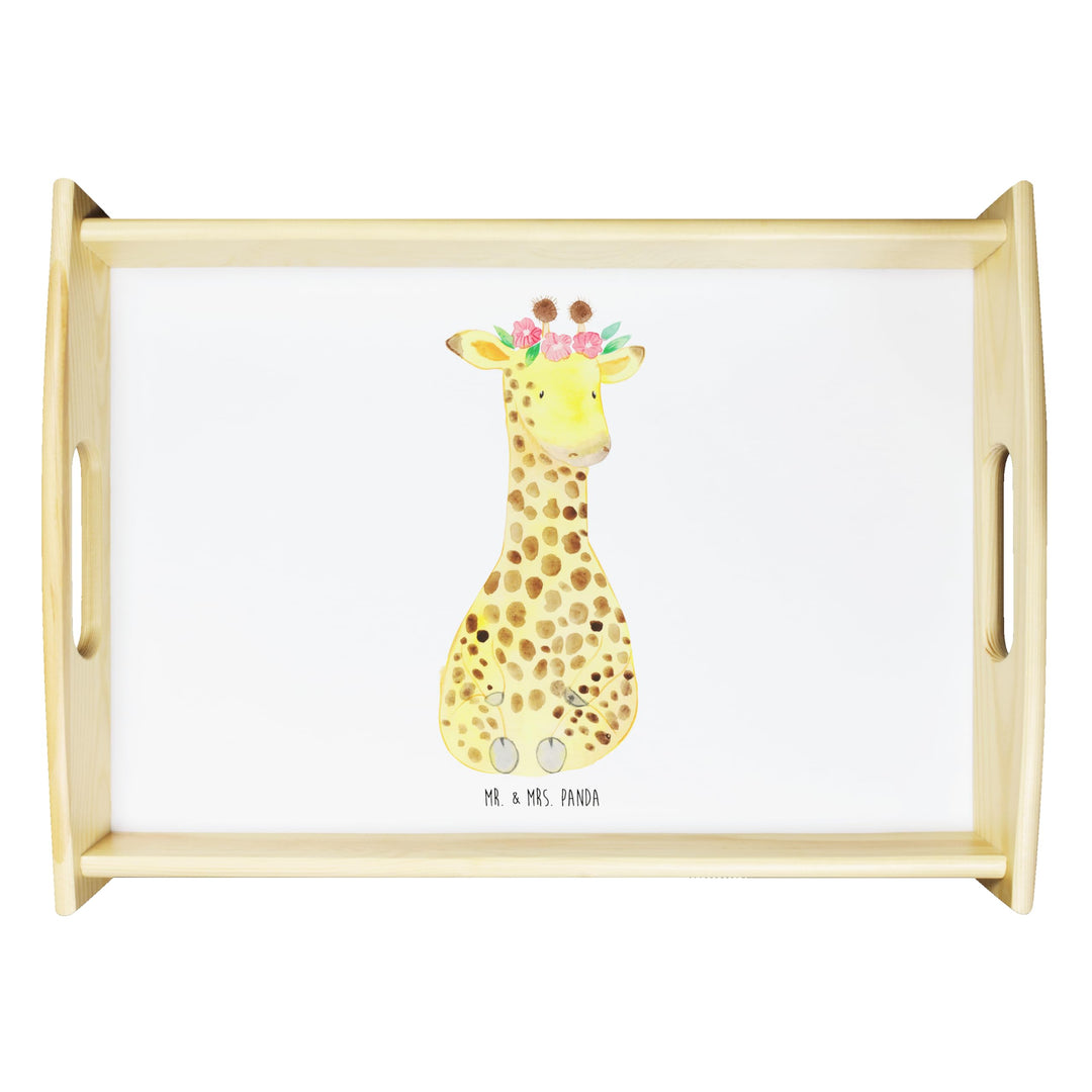 Mr. & Mrs. Panda Tablett Giraffe Blumenkranz - Geschenk, Wildtiere, Abenteurer, Freundin, Küchentabl