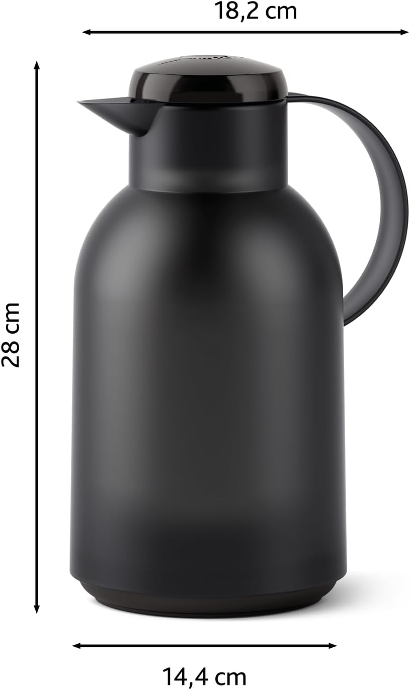Emsa N40119 Samba Isolierkanne |1,5 Liter | Quick Press Verschluss | 12h heiss und 24h kalt | Transl