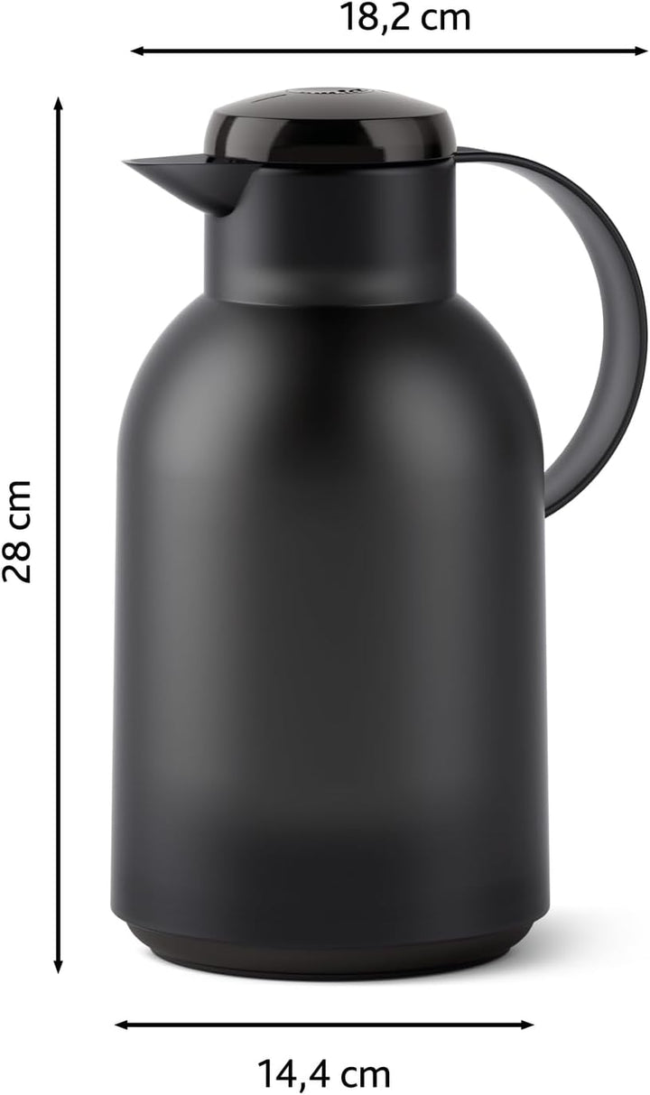 Emsa N40119 Samba Isolierkanne |1,5 Liter | Quick Press Verschluss | 12h heiss und 24h kalt | Transl