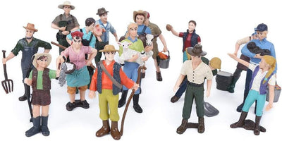 Zerodis 16pcs Farmfiguren, Miniatur-Bauernfiguren Pretend Farmfigur Farmspielzeugset für Kindergesch