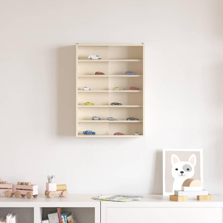 vidaXL Holz-Sammelvitrine mit Regal Braun 40 x 8,5 x 54 cm Sperrholz, Wohnzimmeraufbewahrung, Modern