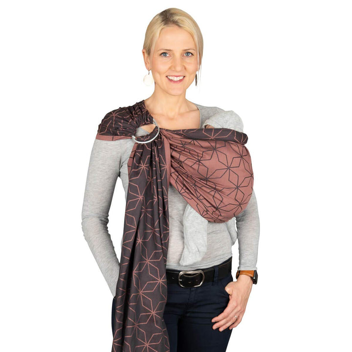 Hoppediz Ring-Sling, Baby-Tragetuch ab Geburt, 100 % kbA-Baumwolle, Design Malmö rose, Malmö rose