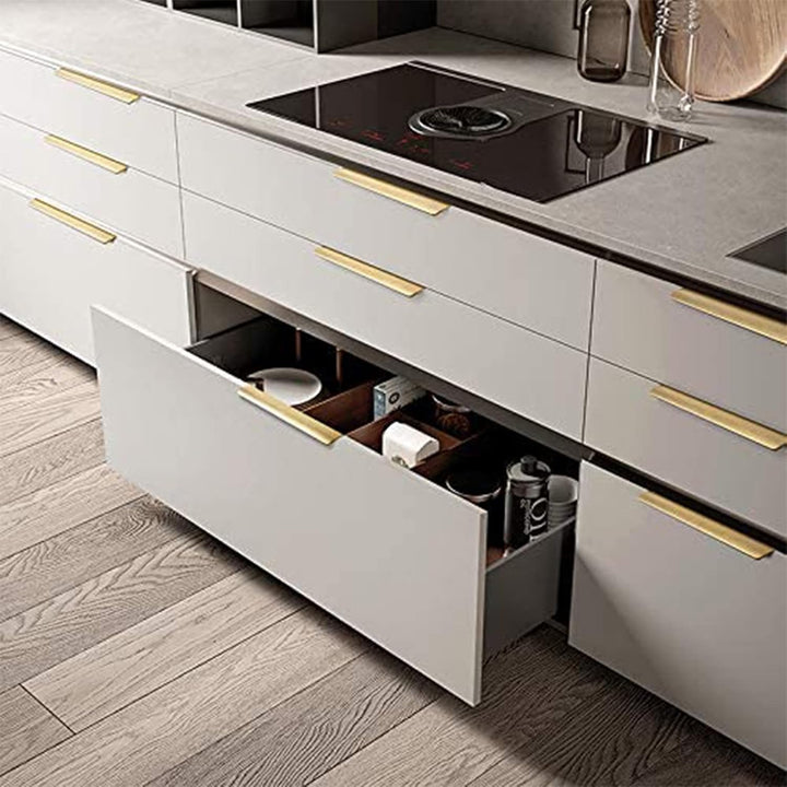 goldenwarm 15 Stück Profilgriff 128mm Türgriff Profilgriff Küchengriffe Aluminium Geschwungener Schu