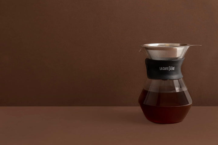 La Cafetière Glaskaraffe und Kaffeetropfer-Set, 3 Tassen, in Geschenkbox