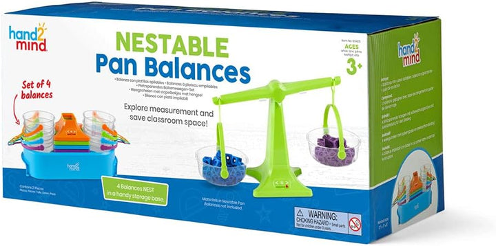 Learning Resources Balkenwaagen-Set mit 4 Stück, transparente Doppel-Balkenwaage für Flüssigkeiten u