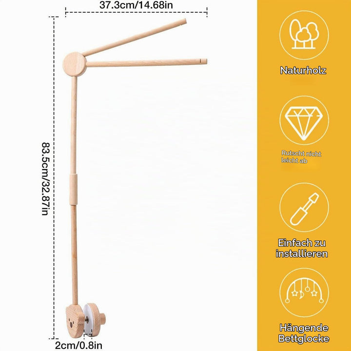 Mobile Halterung Holz,Baby Mobile Halterung für Babybett,Verstellbarer Mobile Halterung Wickeltisch