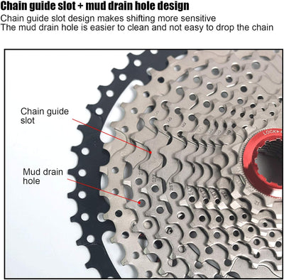 Alomejor Bike Freewheel 10 Speed 11-32T Mountainbike-Kassette Passend für MTB Bike Road Bicycle Re