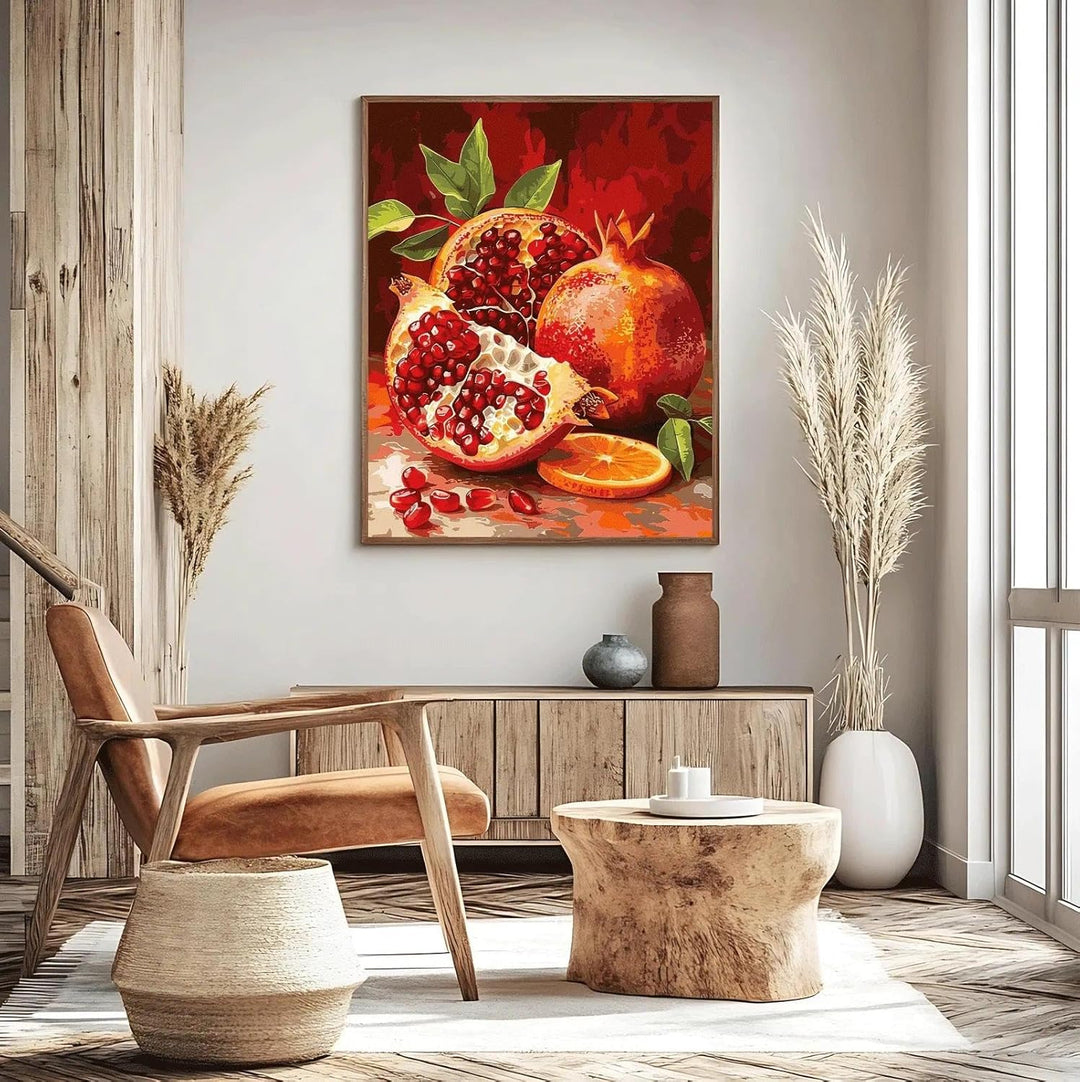 JATOK 3 Stück Malen Nach Zahlen Erwachsene, DIY Obst Gemälde für Anfänger, Handgemalt Ölgemälde Lein