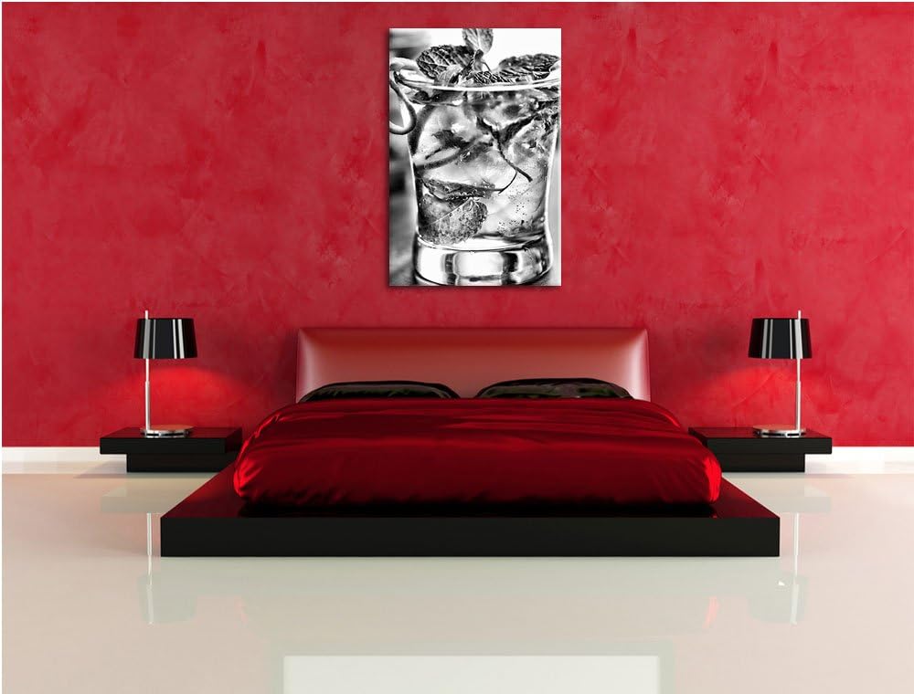 Cocktail mit Pfefferminz als Leinwandbild/Grösse: 100x70 / Wandbild/Kunstdruck/fertig bespannt, 100x