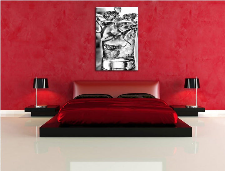 Cocktail mit Pfefferminz als Leinwandbild/Grösse: 100x70 / Wandbild/Kunstdruck/fertig bespannt, 100x