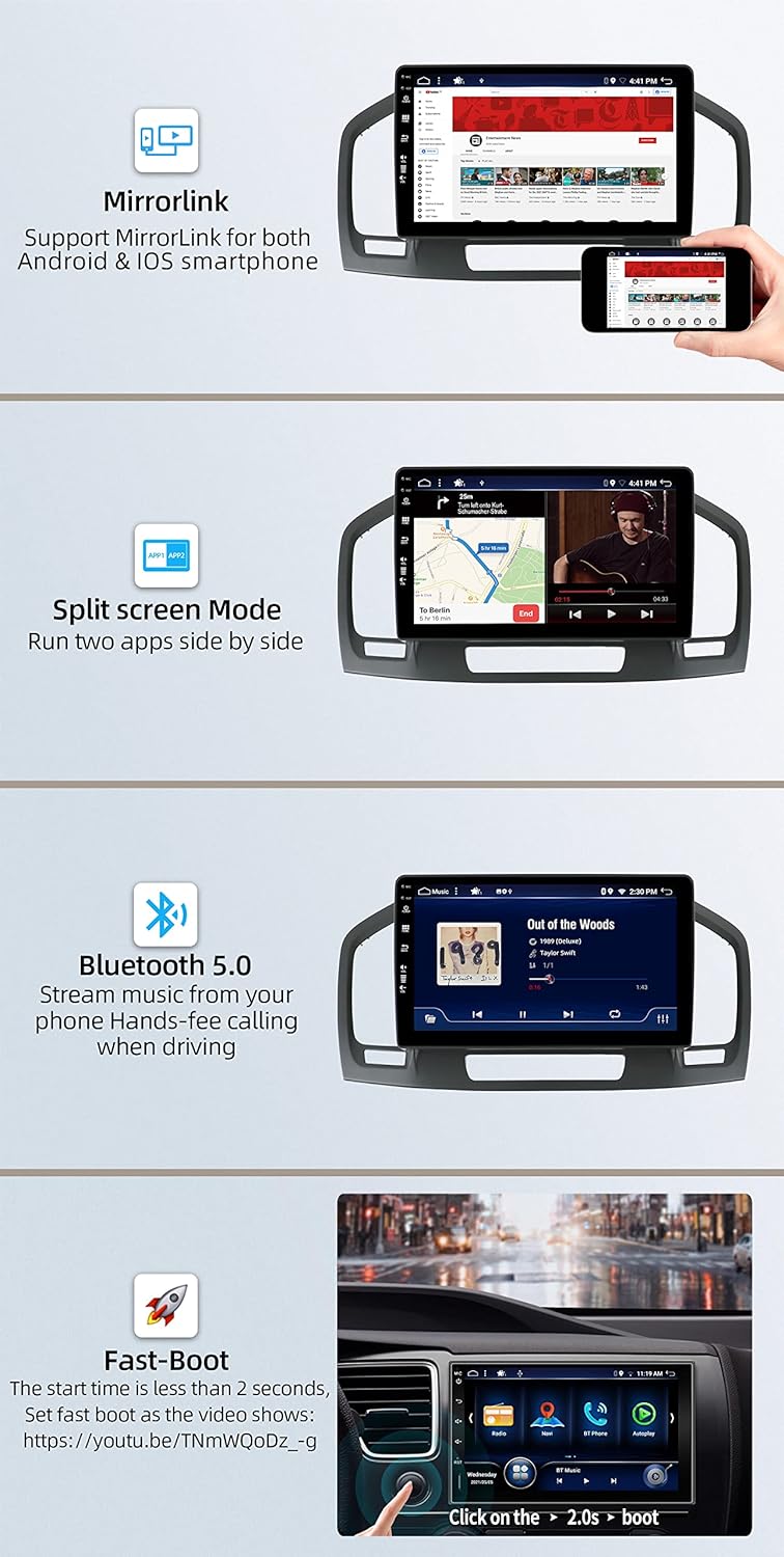 JOYX Android 10 Autoradio Passt für Opel Holden Insignia(2008-2014) - [4G+64G] - [Eingebaut DSP+Carp