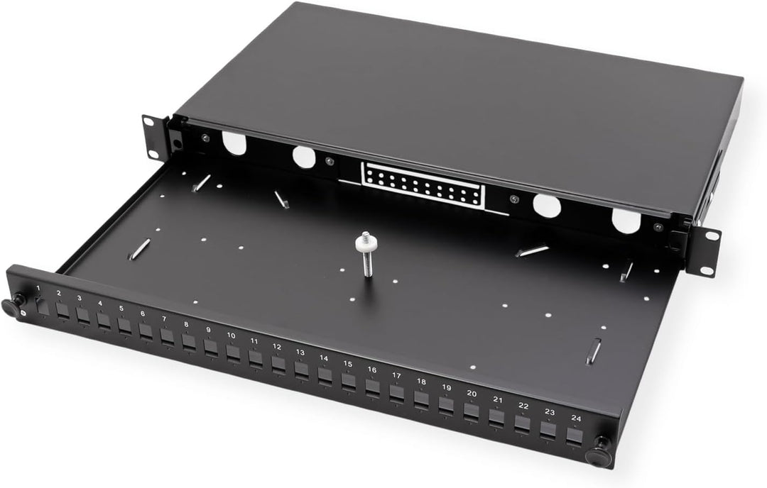 VALUE 19"-Spleissbox leer 1 HE, ausziehbar, 24x SC SX/LC DX