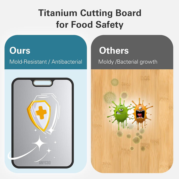 Titan Schneidebrett, reines Schneidebrett Titan, Titanium Cutting Board grosse Grösse, Schneidebrett