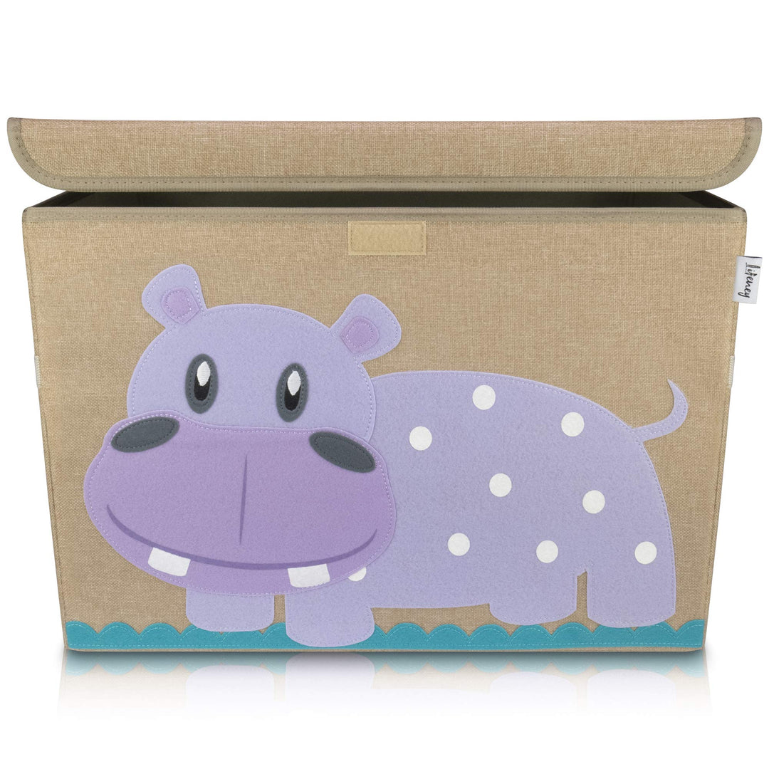 Aufbewahrungsbox Kinder gross 51 x 36 x 36 I Spielzeugkiste I Kiste mit Deckel für Kinderzimmer I Au
