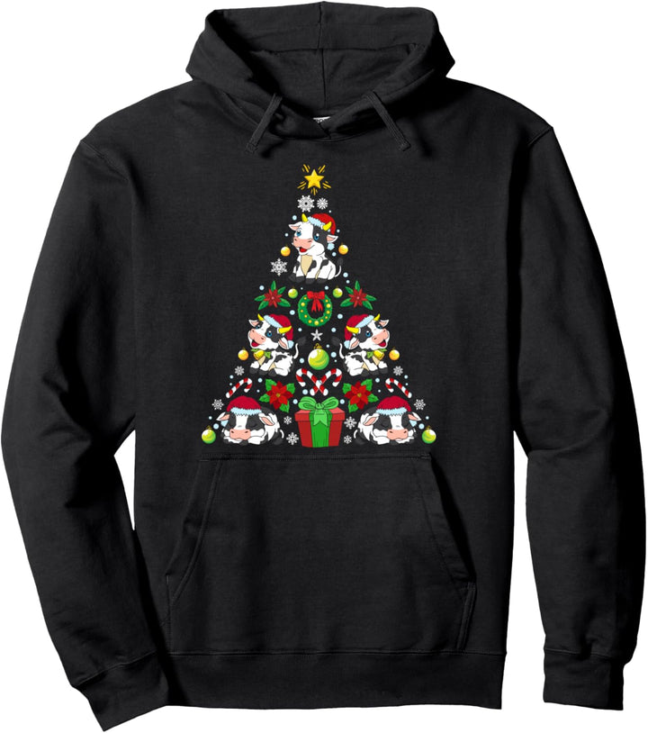 Kühe Weihnachtsbaum Weihnachten Landwirt Kuh Geschenk Pullover Hoodie