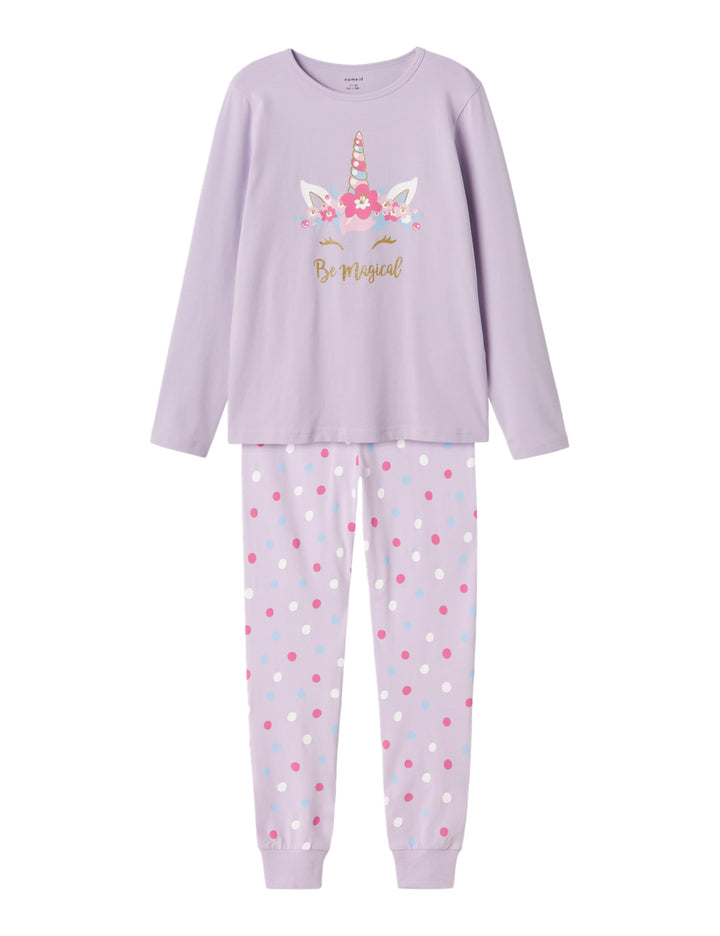 NAME IT Girl Nachtwäsche-Set Langarm 86-92 Pastel Lilac, 86-92 Pastel Lilac