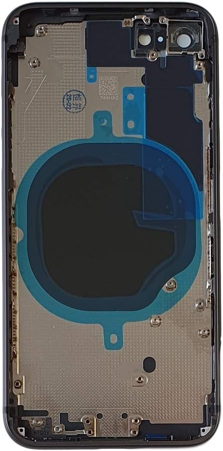 Smartex® Backcover aus Glas + Rahmen kompatibel mit iPhone 8 | Rückseite Cover + Frame (Sapce Grau)