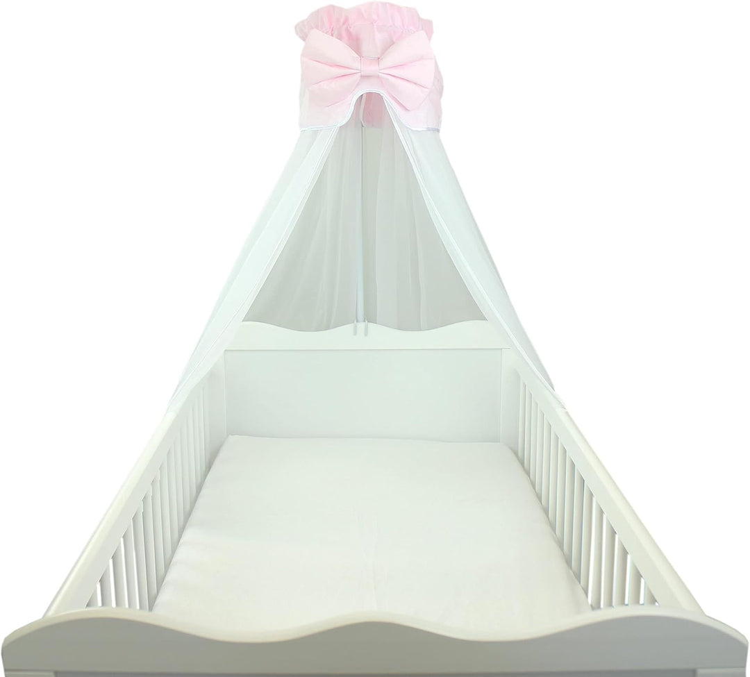 TupTam Babybett Himmel mit Schleife Transparent, Farbe: Rosa, Grösse: ca. 170x240 cm H170 x B240 cm