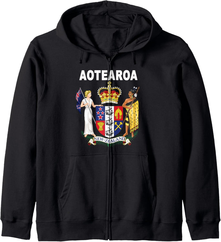 Aotearoa New Zealand Emblem Maori Kapuzenjacke