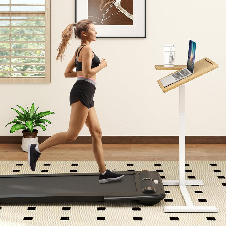 COSTWAY Pflegetisch mit versteckten Rollen, höhenverstellbarer Betttisch mit kippbarer Tischplatte &