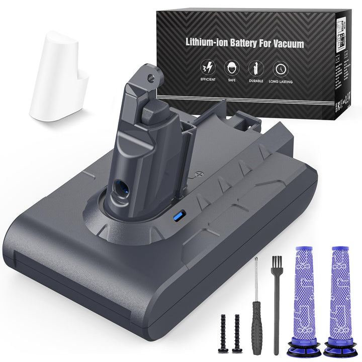 Keenstone V6 6500mAh Akku für Dyson V6 DC62, Ersatzakku für Dyson DC58 DC59 DC61 Animal DC72 DC74 SV