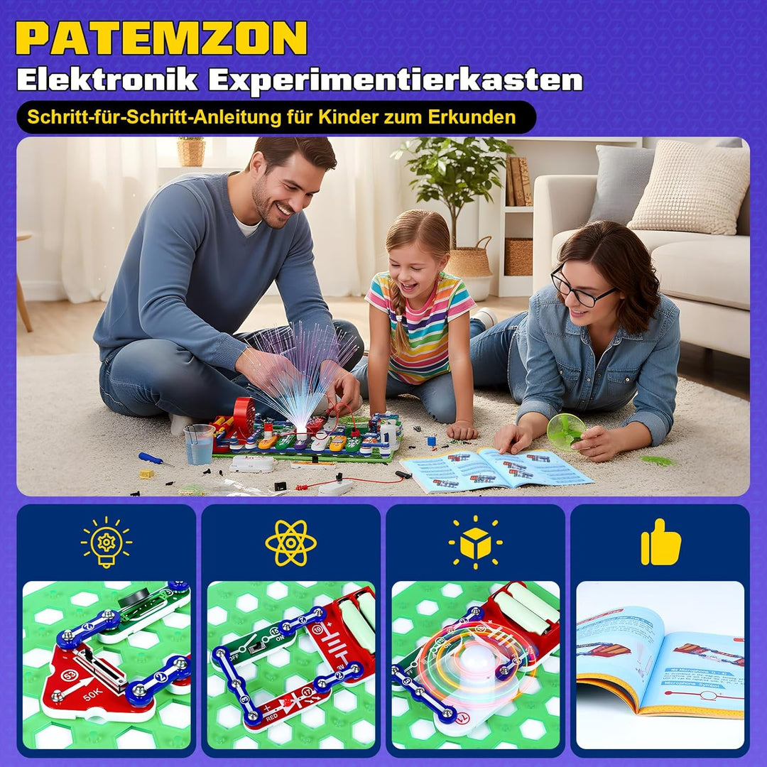 FORMIZON Elektrobaukasten für Kinder, Experimentierkasten zu Elektrotechnik, Inkl. Bebildeter Anleit
