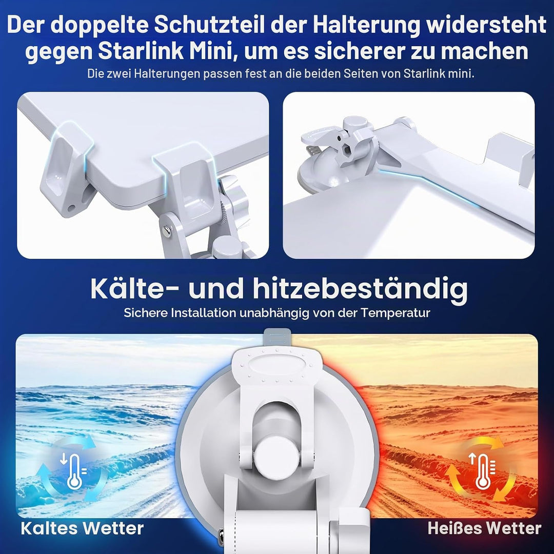 für Starlink Mini-Halterung fürs Auto, für Starlink Mini-Saugnapfhalterung Zubehör, Linkoostar Anti-