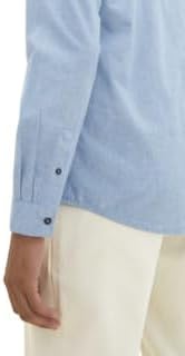 TOM TAILOR Herren Regular Fit Hemd mit aufgesetzten Brusttaschen S 33859 - Hockey Blue Offwhite Stru