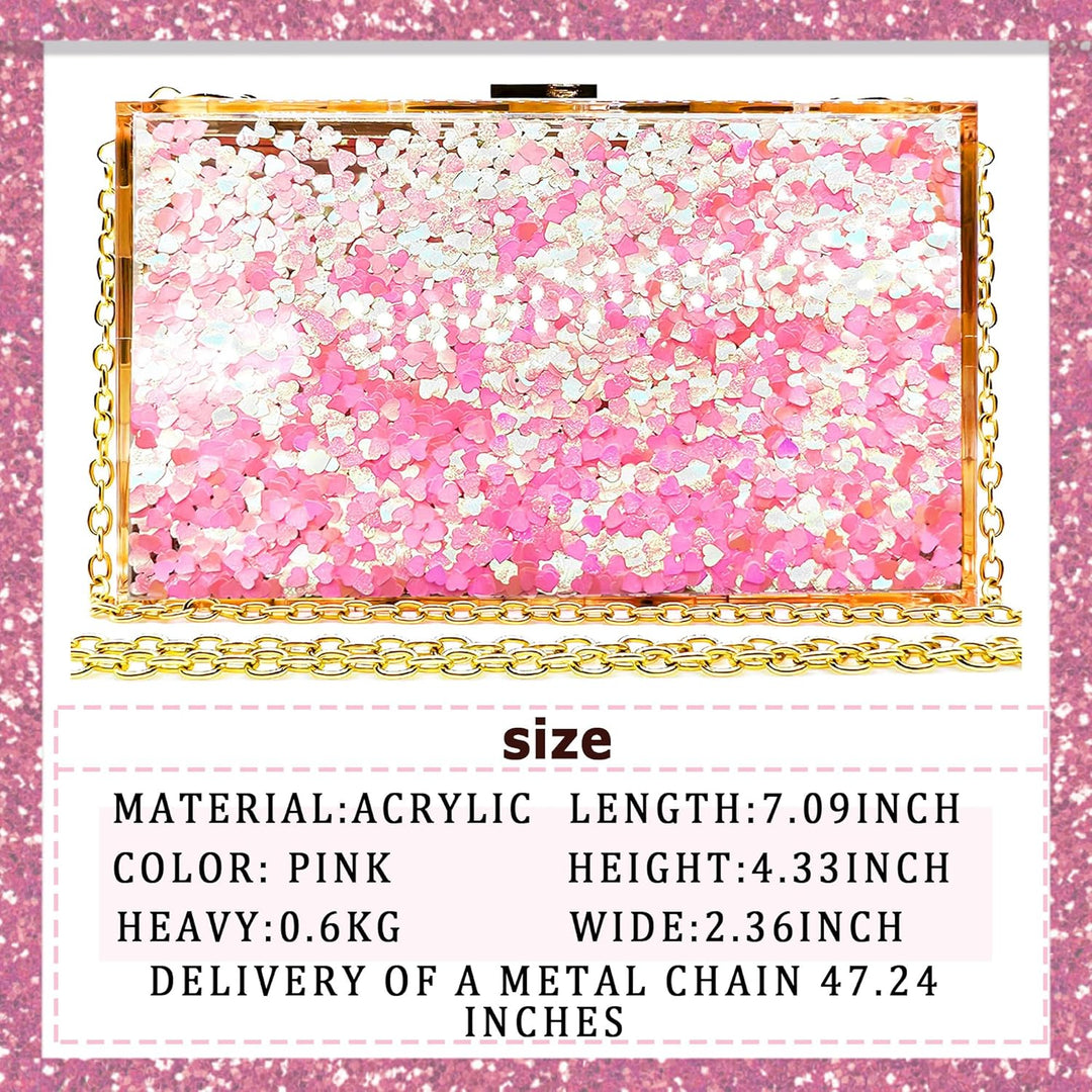 JeVenis Transparente Abendtaschen Transparente Kupplung Klarer Geldbeutel Clear Clutch Acryl Durchsi