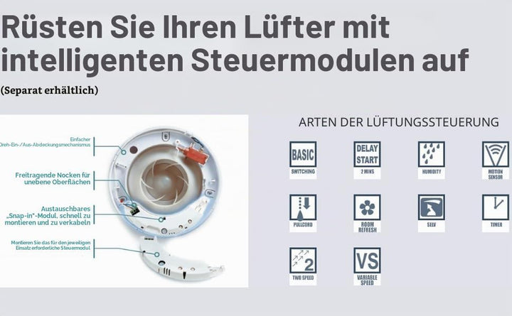 Airflow iCON 30 Badlüfter Abluftventilator – 100mm/4 | 33 l/s Luftstrom, Energieeffizient 10,7W, Lei