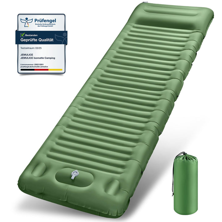 JEMULICE Isomatte Selbstaufblasend, 12CM Hoch Luftmatratze Camping Kleines Packmass, Aufblasbare Mat