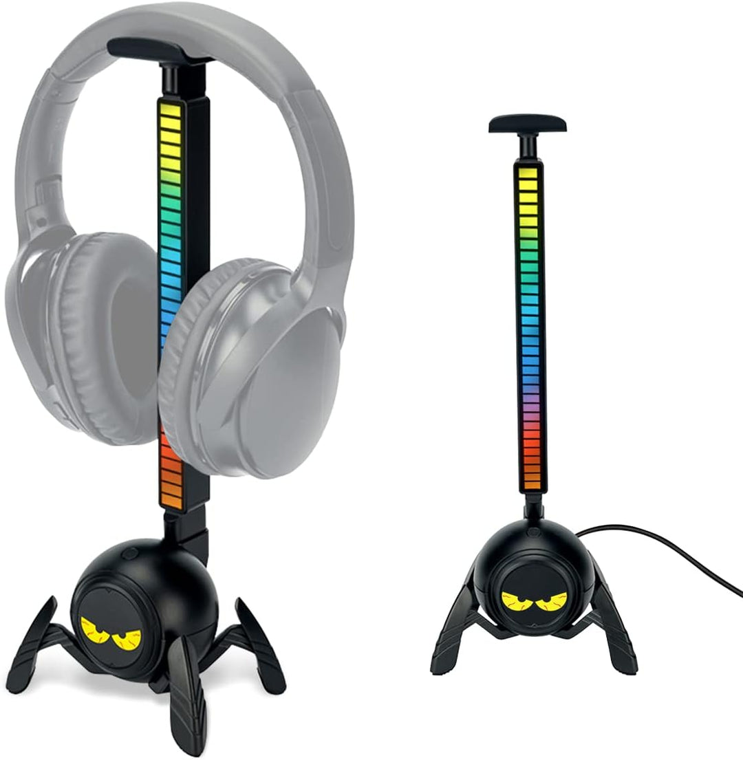 KIWIFOTOS Schreibtisch-Kopfhörer-Aufhänger, Kopfhörerständer Spider Design Headset Halter mit RGB Li