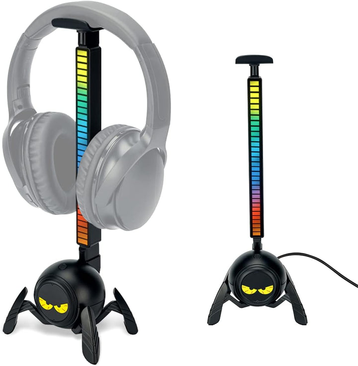 KIWIFOTOS Schreibtisch-Kopfhörer-Aufhänger, Kopfhörerständer Spider Design Headset Halter mit RGB Li