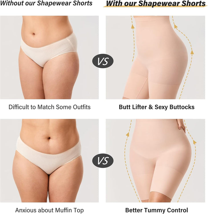 DELIMIRA Damen Miederhose mit Bein Miederpants Hohe Taille Bauch Weg Formender 46-48 Natürlich, 46-4