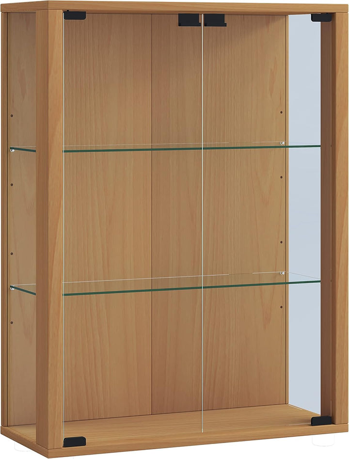 VCM Glasvitrine hängend | Vitrine Glas mit ESG-Sicherheitsglas | Masse: H. 80 x B. 60 x T. 25 cm | H