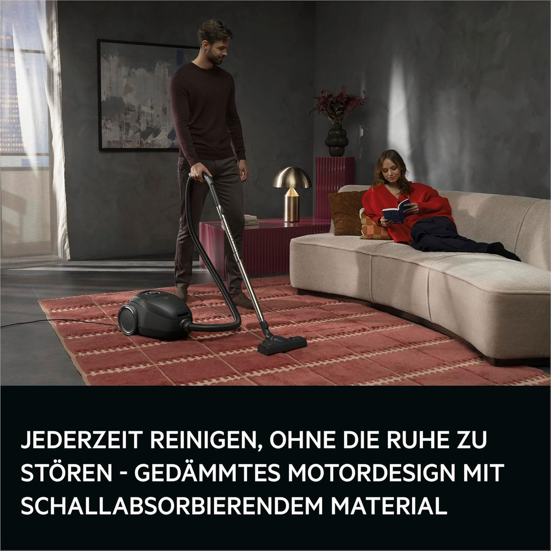 AEG Staubsauger mit Beutel, besonders leise 64 dB, kraftvolle 750 W, ergonomischer Handgriff, 12 m A