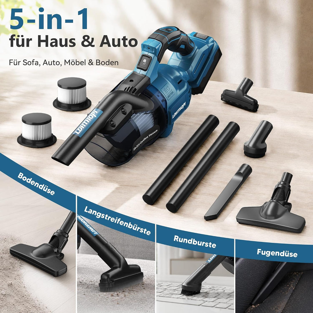 LDHTHOPI Akku Staubsauger für Makita 18V,20000 Pa Starke Saugleistung,1,28 kg Leichter Staubsauger m
