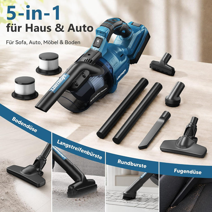 LDHTHOPI Akku Staubsauger für Makita 18V,20000 Pa Starke Saugleistung,1,28 kg Leichter Staubsauger m