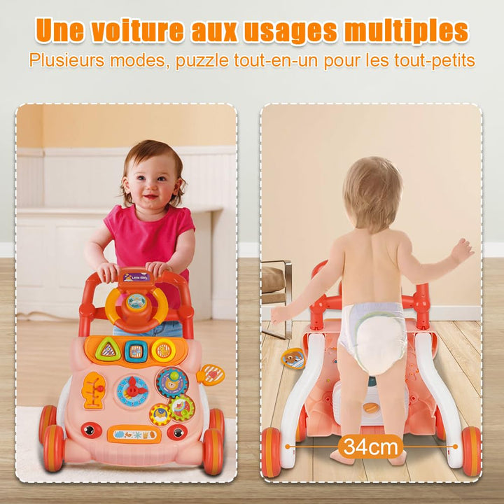 Lauflernhilfe für Babys, Laufwagen, Lauflernhilfe für Babys mit Musik-Player, stossdämpfendes Rad, G