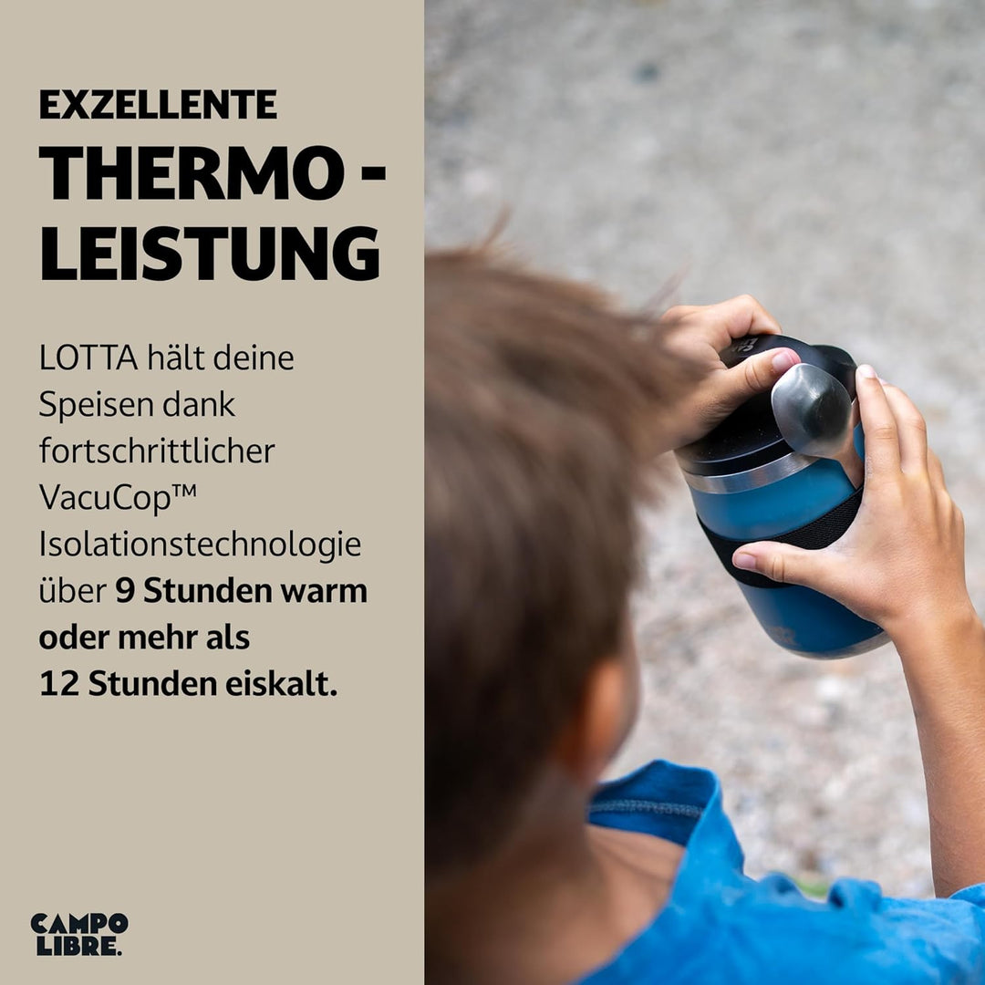 Campo Libre.® Lotta, Thermobehälter für Essen, Edelstahl Thermobecher Essen mit Löffel, Warmhaltebeh