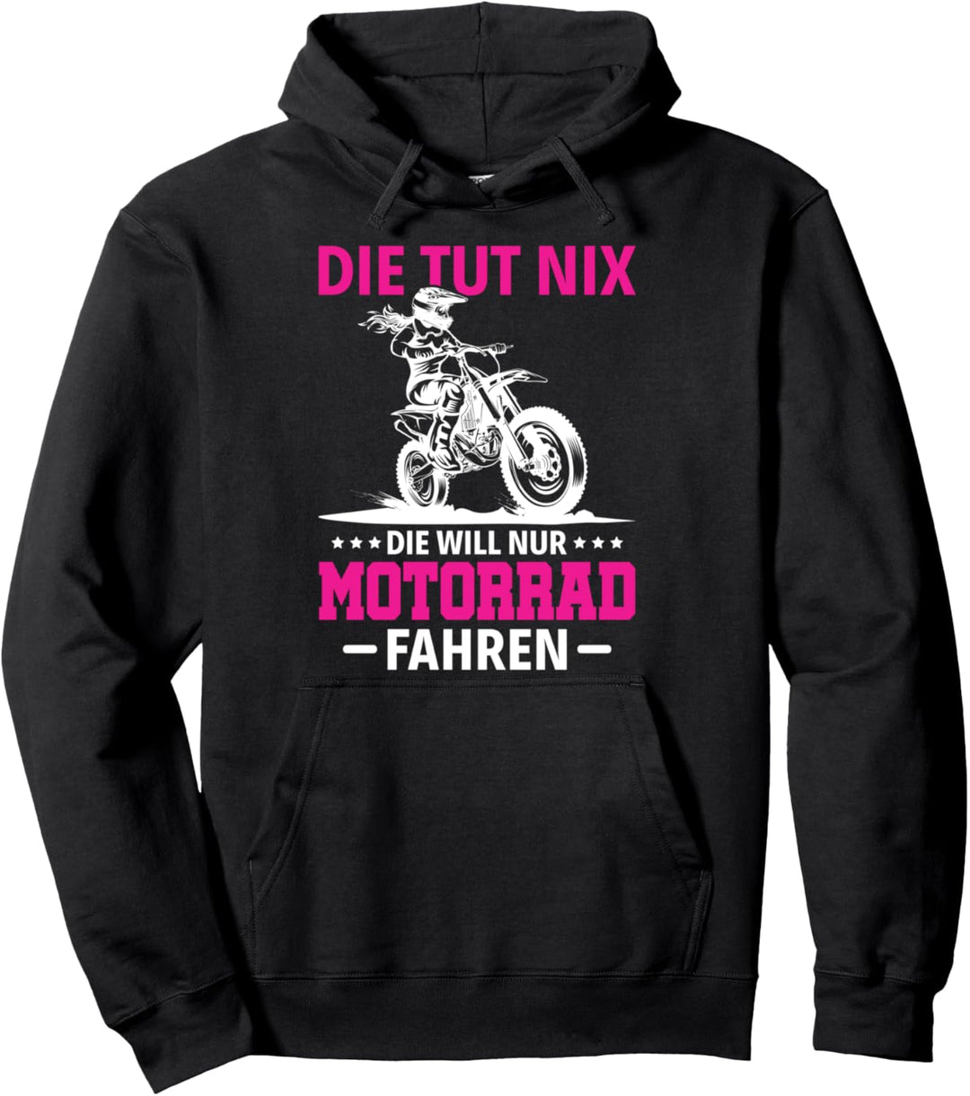Motorradfahrerin Geschenk I Motorrad Fahrerin I Motocross Pullover Hoodie