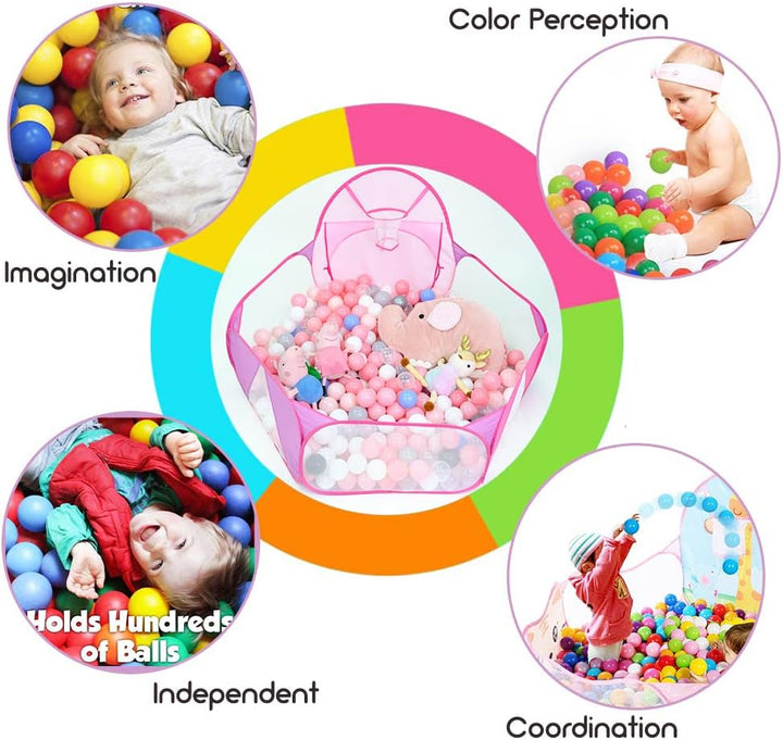 Eocolz Bällegrube für Kinder, grosses Pop Up Bällebad Bällepool, Spielzelt für Kleinkinder, Baby-Lau