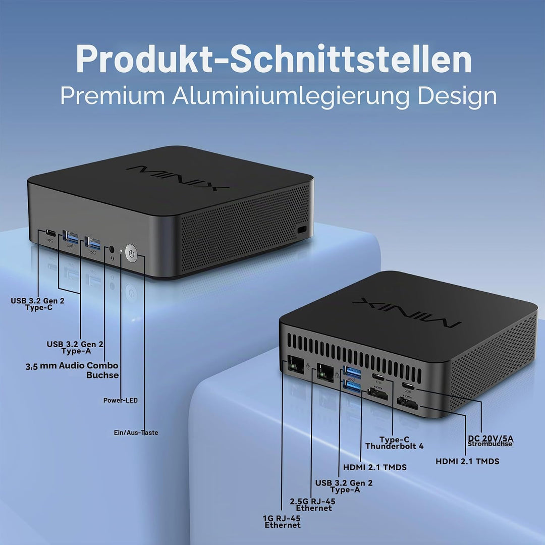 MINIX NGC N512 (1TB) Mini PC Windows 11 Pro, Intel i5-12600H 1TB M.2 PCIe 4.0 x 4 SSD 16GB DDR5 Micr