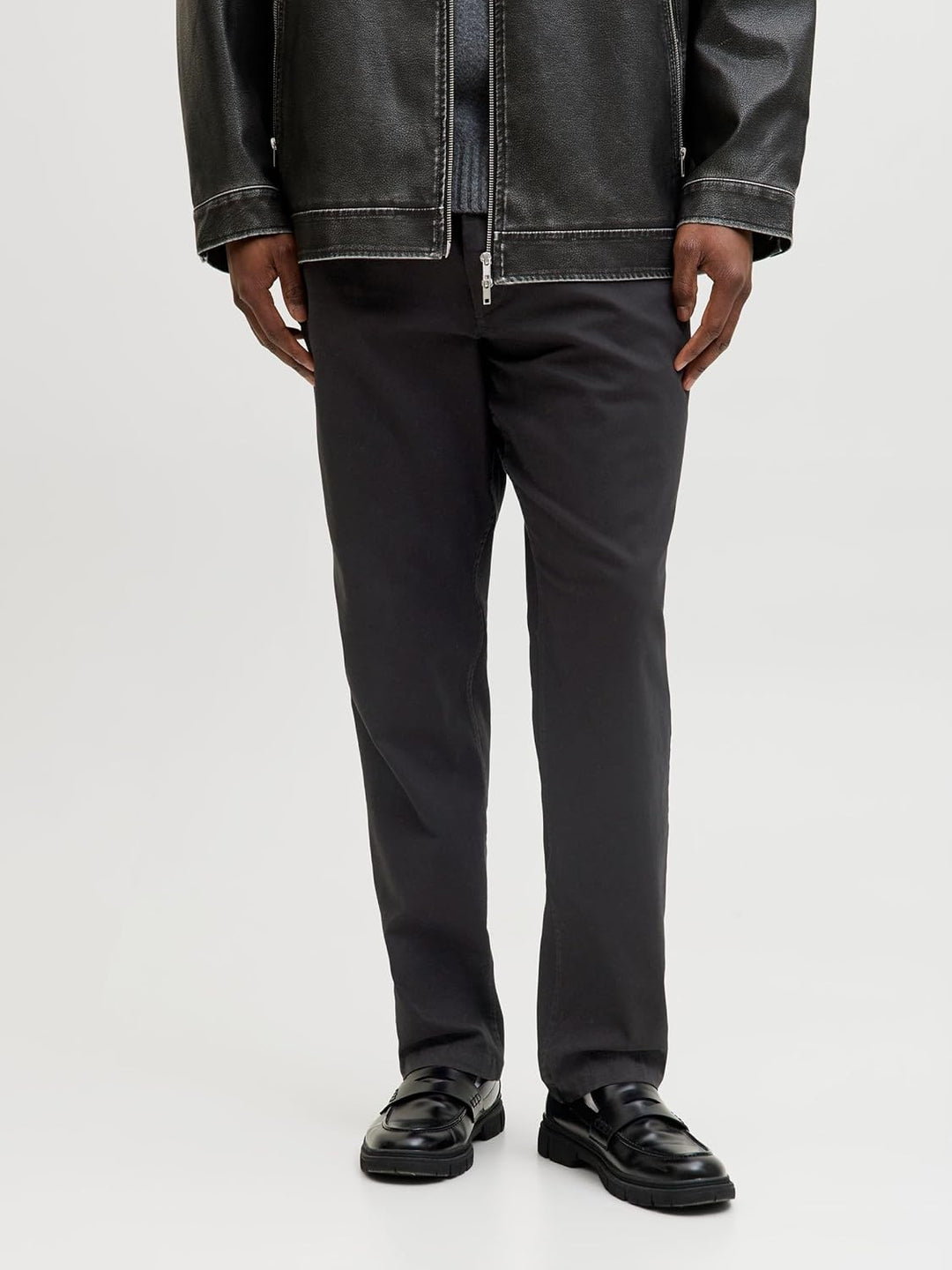 JACK & JONES Male Chino Hose Plus Size Regular Fit Chino Hose 40W / 30L Schwarz, 40W / 30L Schwarz