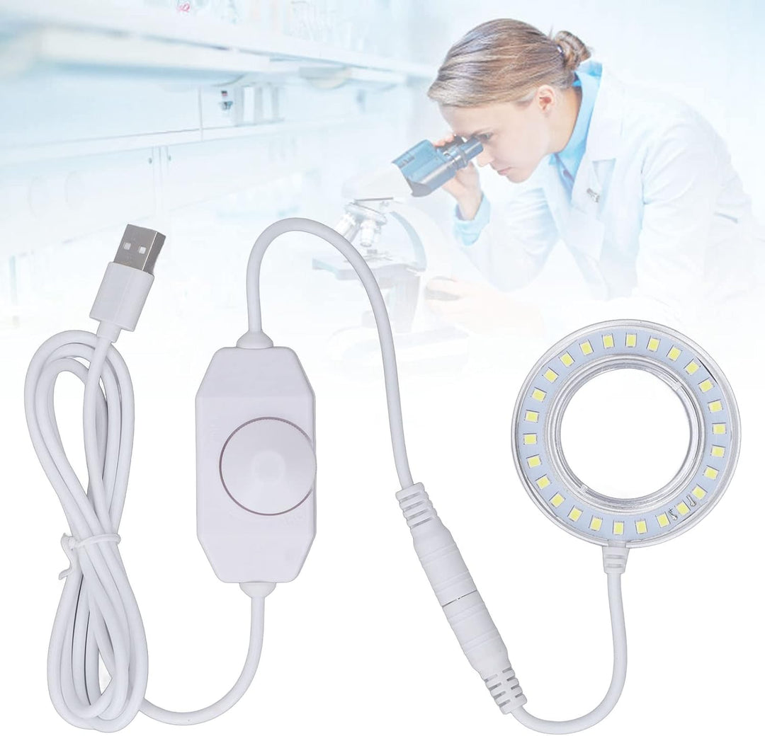 LED-Ringlicht-Illuminator für Stereomikroskope, Spiralschnalle, Einstellbare Helligkeit, LED-Mikrosk