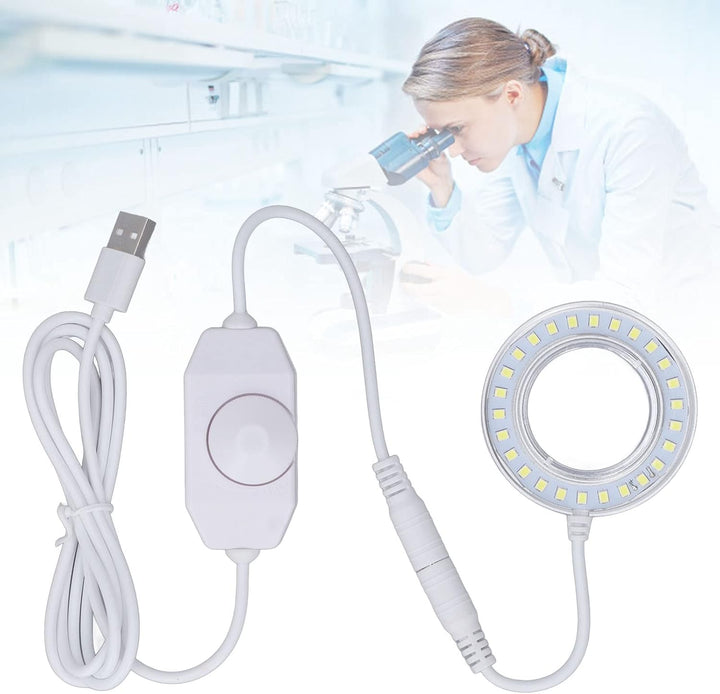 LED-Ringlicht-Illuminator für Stereomikroskope, Spiralschnalle, Einstellbare Helligkeit, LED-Mikrosk
