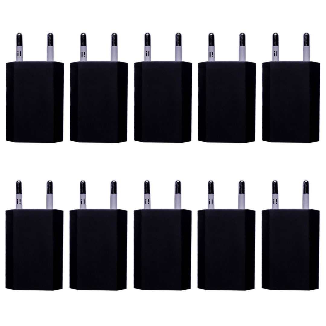 [i!®] 10x USB Netzteil Set Ladegerät Steckdosenadapter Stecker 5V 1A kompatibel mit [Universal | App